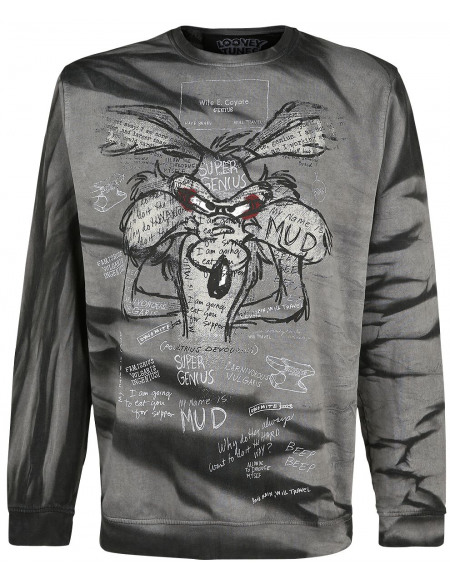 Looney Tunes Vil Coyote - Inner Thoughts Sweat-shirt gris