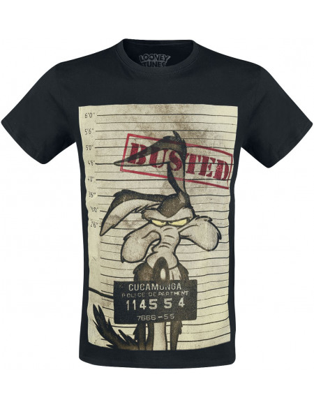 Looney Tunes Coyote - Mugshot T-shirt noir