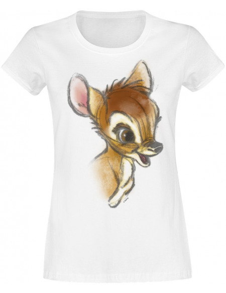 Bambi Dessin T-shirt Femme blanc