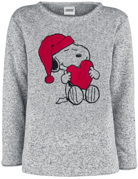 Snoopy Love Sweat-shirt Femme gris chiné