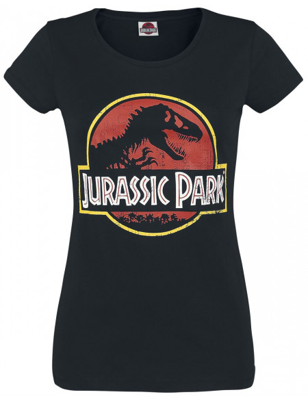 Jurassic Park Logo T-shirt Femme noir