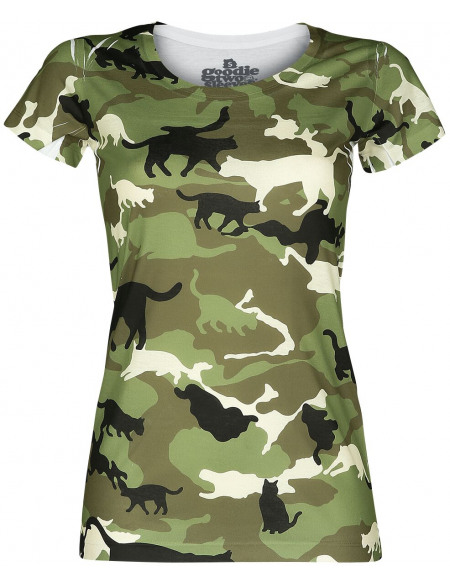 Goodie Two Sleeves Catmouflage T-shirt Femme camouflage