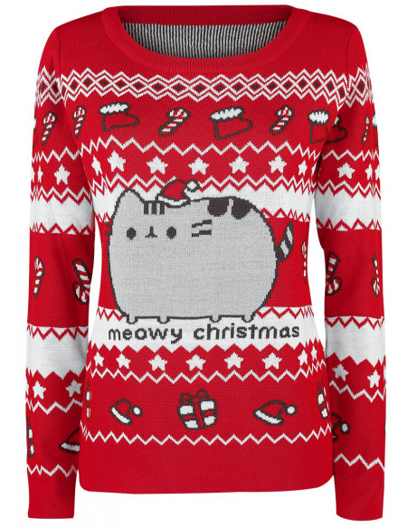 Pusheen Meowy Christmas Pull Femme multicolore