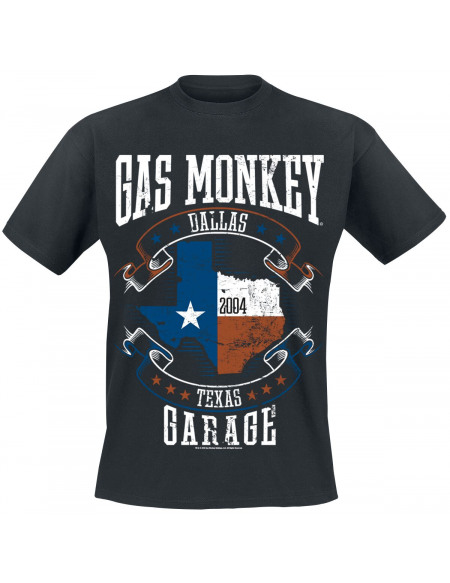 Gas Monkey Garage Drapeau Du Texas T-shirt noir