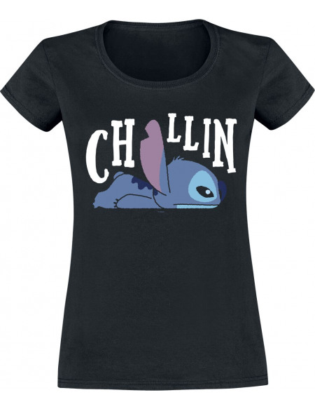 Lilo & Stitch Stitch Chillin T-shirt Femme noir