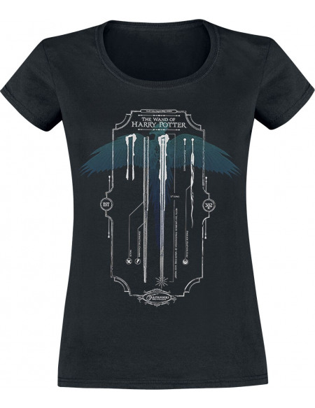Harry Potter The Wand T-shirt Femme noir