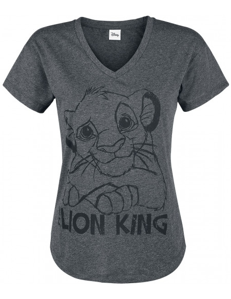 Le Roi Lion Simba T-shirt Femme gris sombre chiné