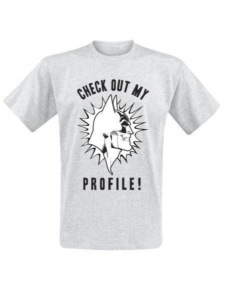 Batman Check Out My Profile T-shirt gris chiné