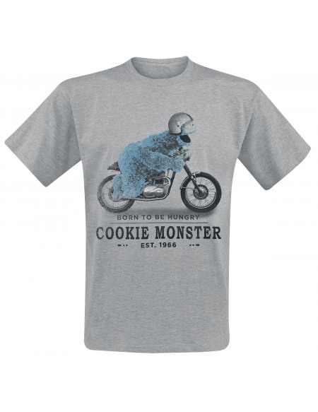 Sesame Street Cookie Monster - Born To Be Hungry T-shirt gris chiné