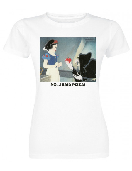 Blanche-Neige Et les Sept Nains Pizza T-shirt Femme blanc