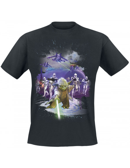 Star Wars Poster Rétro Yoda T-shirt noir