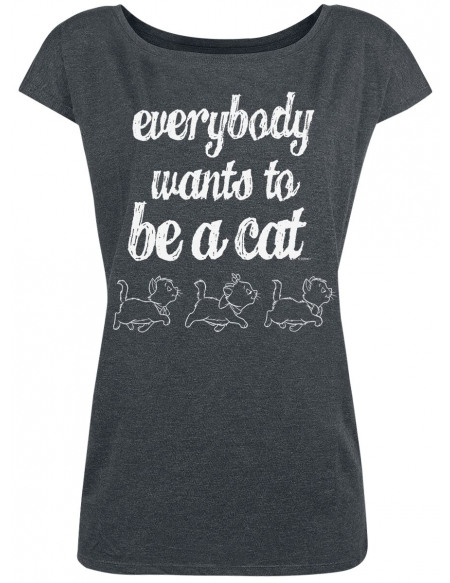 Les Aristochats Everybody Wants To Be A Cat T-shirt Femme gris sombre chiné