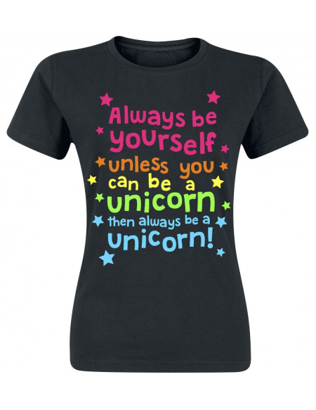 Unicorn Always Be Yourself T-shirt Femme noir