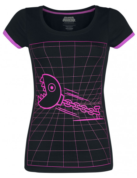 Super Mario Chain Chomp T-shirt Femme noir/rose