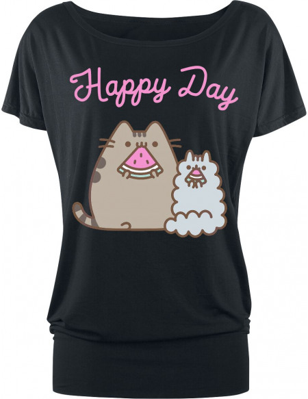 Pusheen Happy Day T-shirt Femme noir