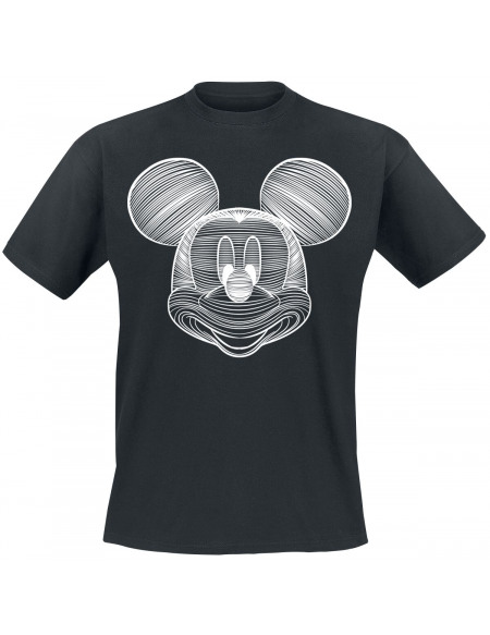 Mickey & Minnie Mouse Line Art T-shirt noir
