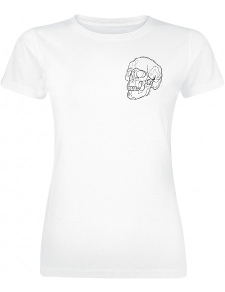 Lara Lineart Skull In Lilac T-shirt Femme blanc