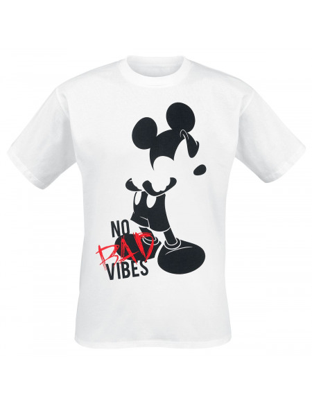 Mickey & Minnie Mouse No Bad Vibes T-shirt blanc