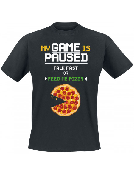 Talk Fast Or Feed Me Pizza T-shirt noir