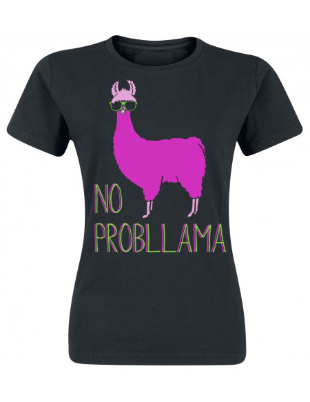 No Probllama T-shirt Femme noir