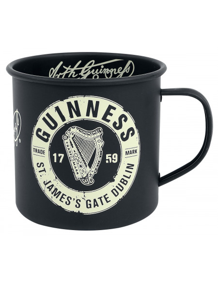 Guinness Harpe - Tasse en Émail Mug noir mat