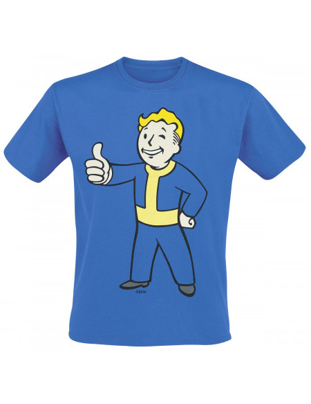 Fallout Vault Boy Pouce Levé T-shirt bleu