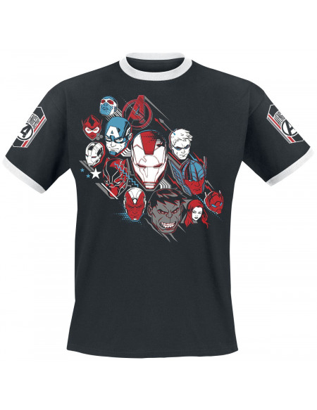 Avengers Endgame - Personnages T-shirt noir/blanc