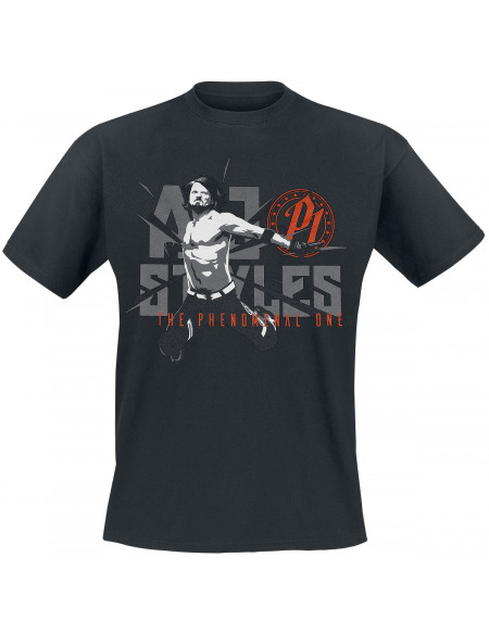 WWE AJ Styles T-shirt noir