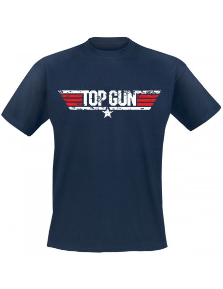 Top Gun Logo Usé T-shirt marine