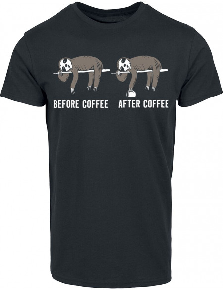 Before Coffee After Coffee T-shirt noir