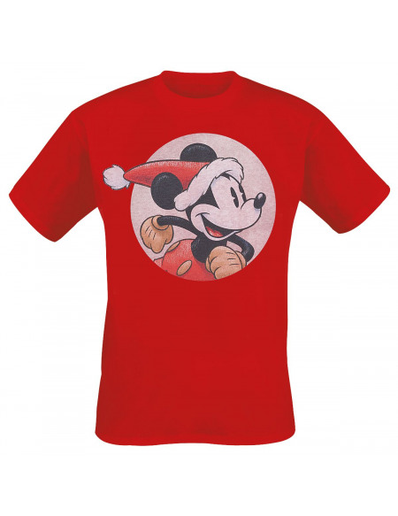 Mickey & Minnie Mouse Noël T-shirt rouge