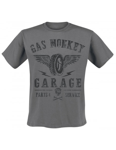 Gas Monkey Garage Tyres Part Service T-shirt anthracite