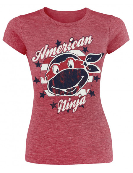 Tortues Ninja : La Nouvelle Génération American Ninja T-shirt Femme rouge chiné