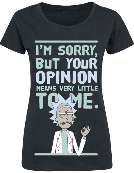 Rick & Morty Your Opinion T-shirt Femme noir