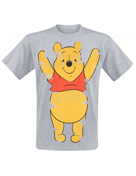 Winnie L'Ourson Happy Winnie! T-shirt gris chiné