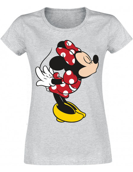 Mickey & Minnie Mouse Minnie Kiss T-shirt Femme gris chiné