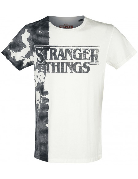 Stranger Things Logo Noir Encre T-shirt blanc/noir
