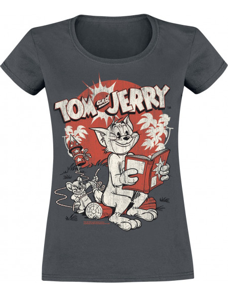 Tom Et Jerry Rocket Prank T-shirt Femme anthracite