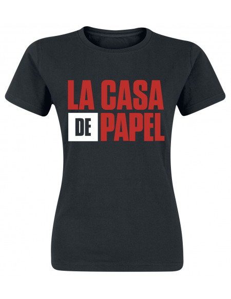 La Casa De Papel Logo T-shirt Femme noir