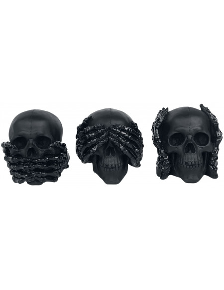 Nemesis Now Dark See No, Hear No, Speak No Evil Crâne décoratif Standard
