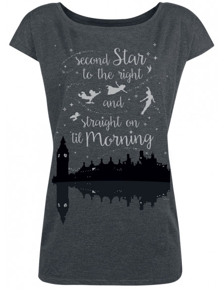 Peter Pan Pays Imaginaire - Deuxième Étoile T-shirt Femme gris chiné