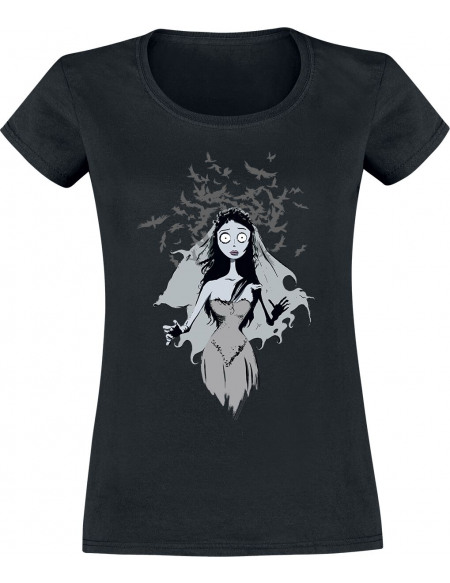 Les Noces Funèbres Voile Corbeaux T-shirt Femme noir