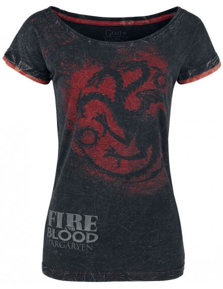 Game Of Thrones Targaryen - Fire And Blood T-shirt Femme gris foncé
