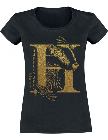 Harry Potter Poufsouffle - Paillettes T-shirt Femme noir