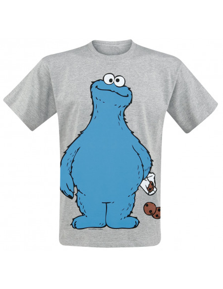 Sesame Street Cookie Monster - Cookie Thief T-shirt gris chiné