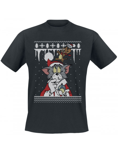 Tom und Jerry Christmas Fair Isle T-shirt noir