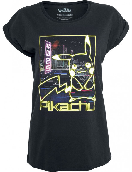 Pokémon Pikachu - Néon T-shirt Femme noir
