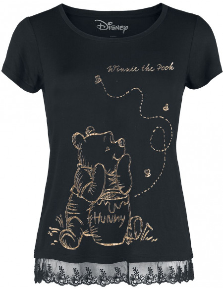 Winnie L'Ourson Hunny Bee T-shirt Femme noir