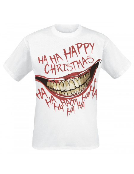 Le Joker Ha Ha Happy Christmas T-shirt blanc