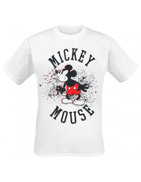 Mickey & Minnie Mouse Éclaboussure D'Encre T-shirt blanc